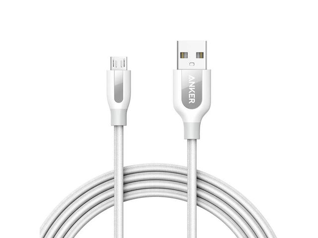 Кабели и Адаптери Anker Powerline+ Nylon Micro USB cable 1.8m White