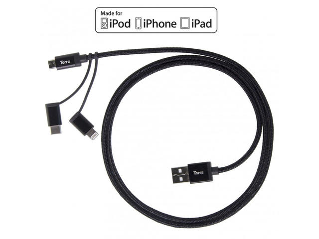 Кабели и Адаптери Torrii KeVable 3-in-1 Universal USB Cable (1m)