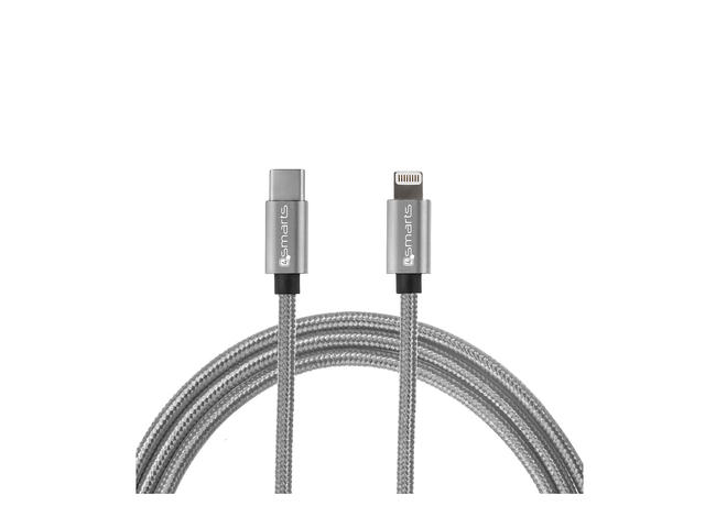 Кабели и Адаптери 4smarts USB Type-C to Lightning Cable 1m, сив