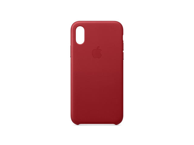 Калъфи Apple iPhone Xs Leather Case, в червено