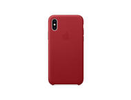 Калъфи Apple iPhone Xs Leather Case, в червено