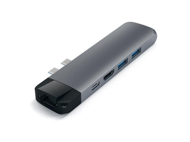 Кабели и Адаптери Satechi USB-C Pro USB Hub HDMI 4K & Ethernet, тъмносив