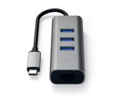 Кабели и Адаптери Satechi USB-C 2-in-1 Ethernet & USB Hub, тъмносив