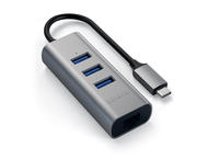 Кабели и Адаптери Satechi USB-C 2-in-1 Ethernet & USB Hub, тъмносив