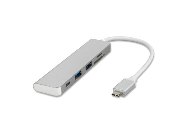 Кабели и Адаптери 4smarts 5in1 USB-C Hub to 2x USB 3.0 and Card Reader
