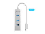 Кабели и Адаптери TeckNet TA301 Type-C 3-Port USB 3.0 Hub with Ethernet Adapter