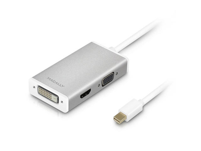 Кабели и Адаптери Macally 3-in-1 Mini-DisplayPort към DVI/HDMI/VGA 4K адаптер