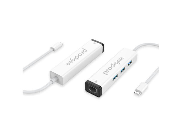 Кабели и Адаптери Prodigee USB-C to USB-A Hub & Ethernet