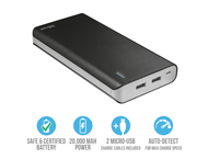 Външни батерии Trust Primo Powerbank 20000 mAh