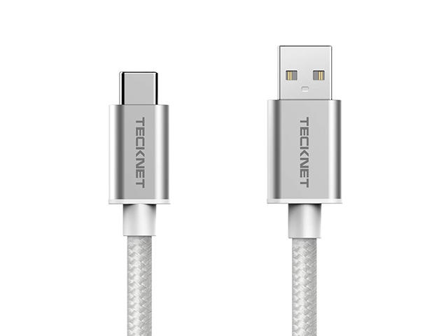 Кабели и Адаптери TeckNet TA502 Braided 3.1 USB-A to USB-C Cable Silver