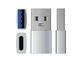 Кабели и Адаптери Satechi USB Male To USB-C Female Adapter Silver