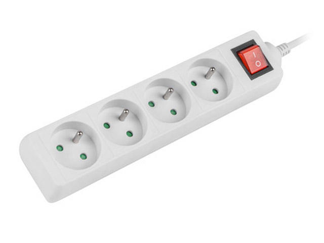 Разклонители Lanberg power strip 1.5m 4 sockets White