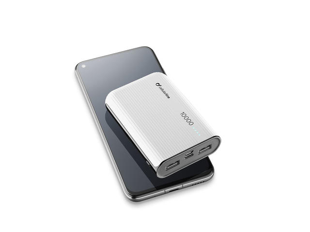 Външни батерии Cellularline Power Tank 10000 mAh, в бяло