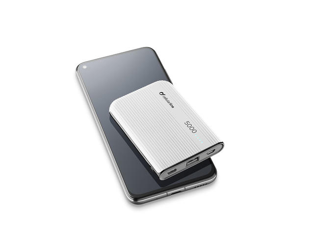 Външни батерии Cellularline Power Tank 5000 mAh, в бяло