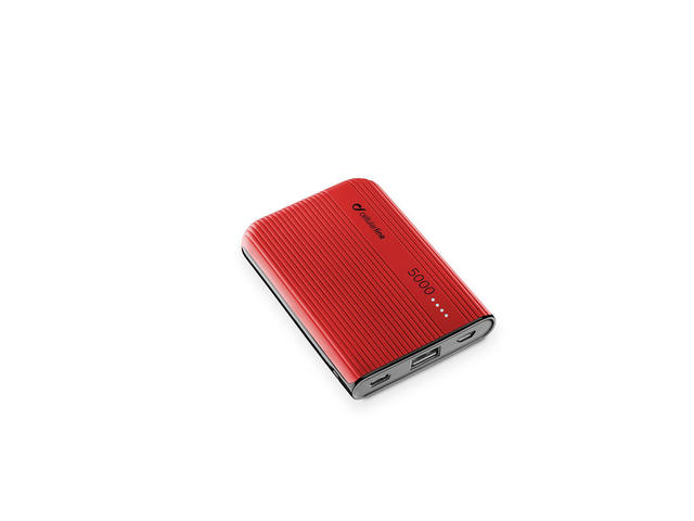 Външни батерии Cellularline Power Tank 5000 mAh, в червено
