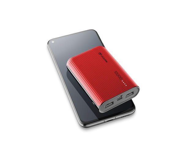 Външни батерии Cellularline Power Tank 10000 mAh, в червено