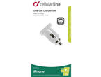 Зарядни устройства Cellularline зарядно за кола 12/24V 5W за iPhone, в бяло
