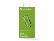 Зарядни устройства Cellularline зарядно за кола 12/24V 1A, в зелено