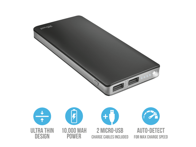 Външни батерии Trust Primo Thin Powerbank 10.000 mAh