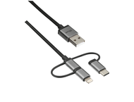 Кабели и Адаптери Trust 3-в-1 micro-USB USB-C Lightning кабел 480Mbps 1 метра
