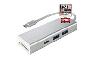 USB Хъб Hama USB 3.1 Type-C Hub 1:3 "Aluminium", 2 x USB-A, USB-C, Card Reader