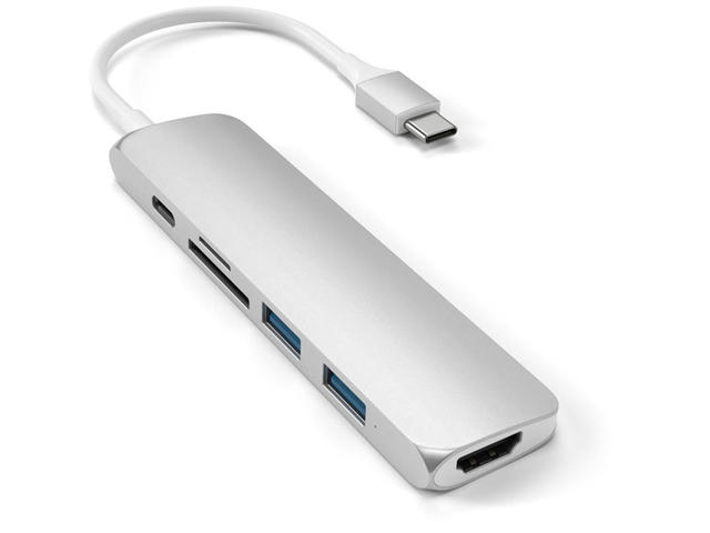 USB Хъб Satechi USB-C Multiport Adapter V2, в сребристо