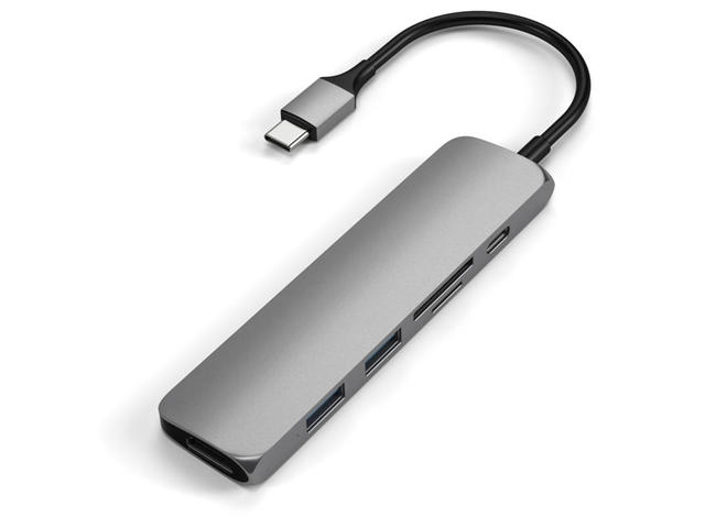 USB Хъб Satechi USB-C Multiport Adapter V2, в сиво