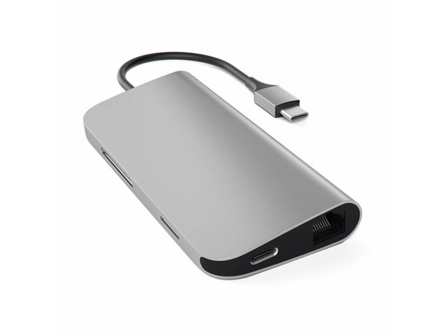 USB Хъб Satechi USB-C Aluminum Multiport Adapter, тъмносив
