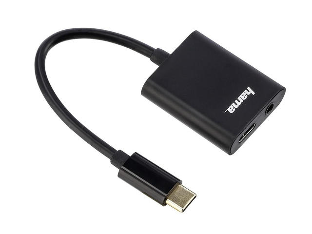 Кабели и Адаптери HAMA 2 в 1 адаптер USB-C към 3.5 мм жак и USB-C