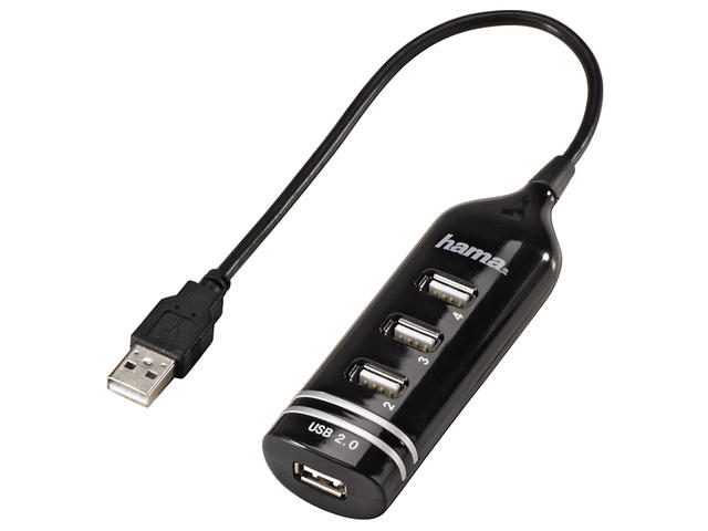 USB Хъб Hama USB 2.0, 4-портов хъб 39776