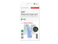 Защитно фолио 4smarts 360° Protection Set - тънък силиконов кейс и стъклено защитно покритие за дисплея на Huawei P Smart Z (прозрачен) 