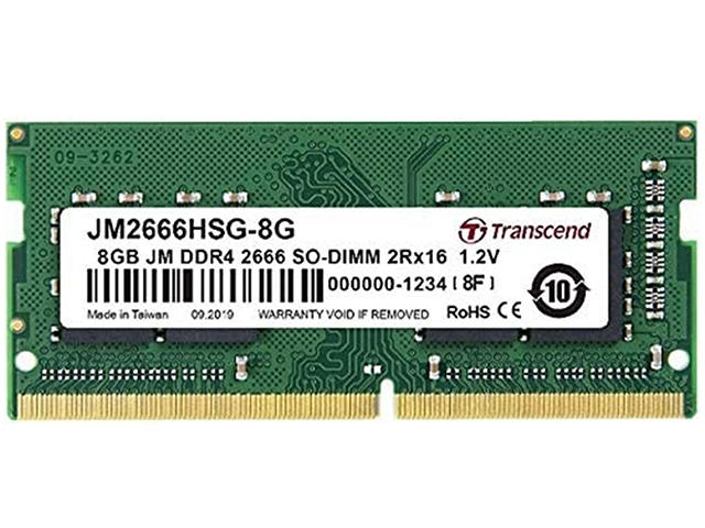Оперативна памет 8GB Transcend DDR4 2666MHz 1Rx16 1Gx16