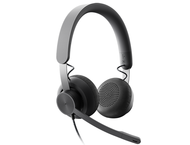 Слушалки Logitech Zone Wired, Graphite