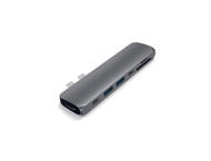 USB Хъб Satechi Aluminium TYPE-C PRO Hub (HDMI 4K,PassThroughCharging,2x USB3.0,2xSD,ThunderBolt 3) - Space Grey