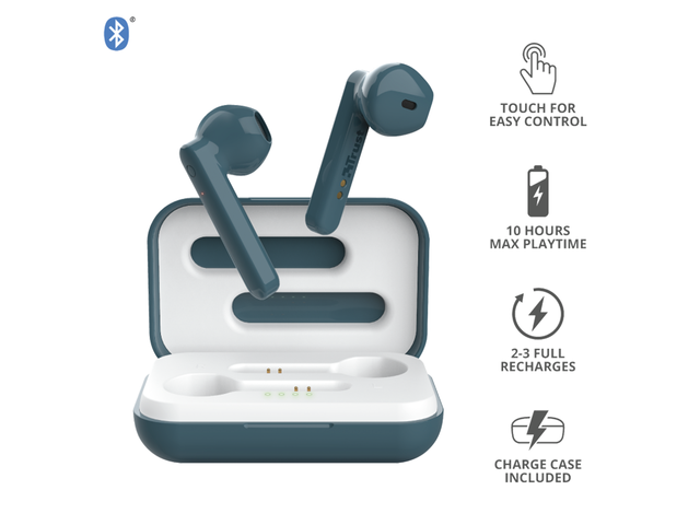Слушалки TRUST Primo Touch Bluetooth Wireless Earphones - Blue