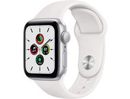 Смарт часовници Apple Watch SE GPS, 44mm Silver Aluminium Case with White Sport Band - Regular