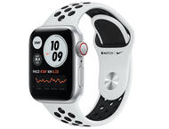 Смарт часовници Apple Watch Nike SE GPS, 44mm Silver Aluminium Case with Pure Platinum/Black Nike Sport Band - Regular