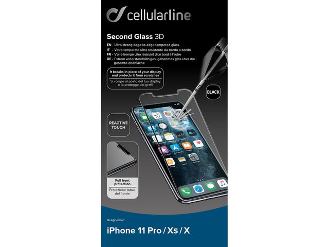 Защитно фолио Cellular line закалено стъкло за iPhone 11 Pro/X/XS