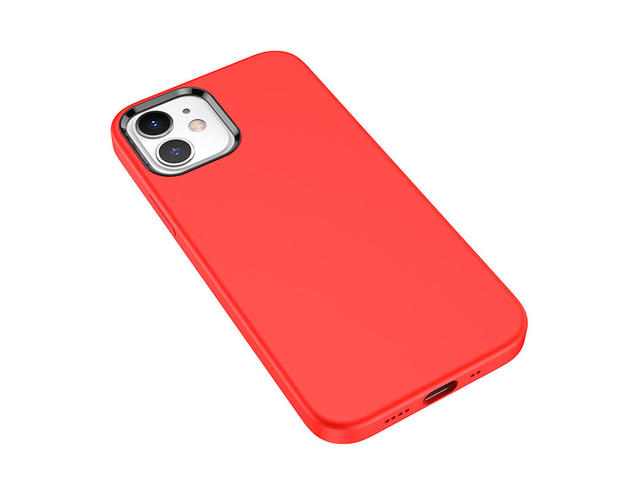 Калъфи Hoco Pure Series Silicone Protective Case - силиконов (TPU) калъф за iPhone 12 mini (червен)