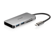 Кабели и Адаптери D-link 6-в-1 USB-C ™ хъб с HDMI / четец на карти и Power Delivery
