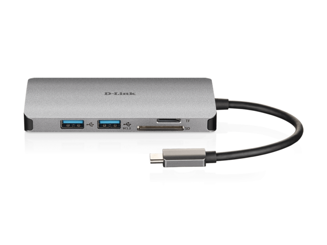 Кабели и Адаптери D-link 6-в-1 USB-C ™ хъб с HDMI / четец на карти и Power Delivery