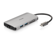 Кабели и Адаптери D-link 8-в-1 USB-C ™ концентратор с HDMI / Ethernet / четец на карти / Power Delivery