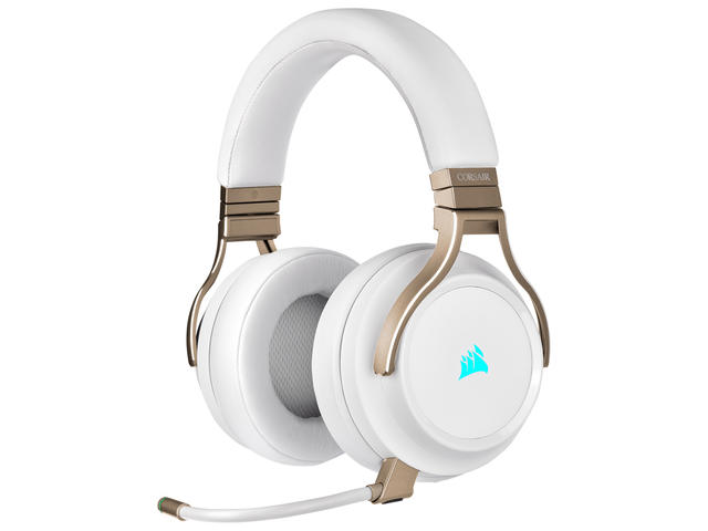 Слушалки Corsair VIRTUOSO RGB WIRELESS High-Fidelity Gaming Headset — Pearl (EU)