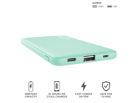 Външни батерии Trust Primo Ultra-thin Powerbank 5.000 mAh - turquoise