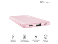 Външни батерии Trust Primo Ultra-thin Powerbank 5.000 mAh - pink
