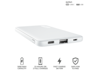 Външни батерии Trust Primo Ultra-thin Powerbank 5.000 mAh - white