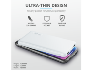 Външни батерии Trust Primo Ultra-thin Powerbank 10000 mAh - white