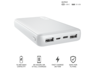 Външни батерии Trust Primo Compact Powerbank 15.000 mAh, White