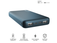 Външни батерии Trust Primo Compact Powerbank 15.000 mAh, Blue