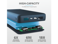 Външни батерии Trust Primo Compact Powerbank 15.000 mAh, Blue